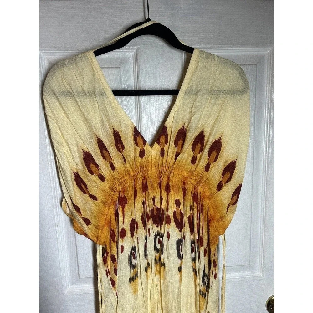 NWT Agua Bendita Lyra leva ivory one size dress rayon cream orange - Picture 7 of 13